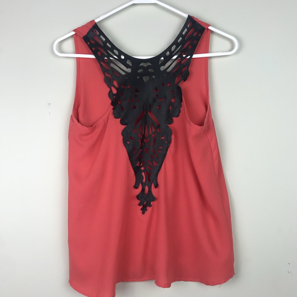 Pink Tank with Cut Out Back